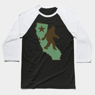 California Bigfoot (vintage distressed look) Baseball T-Shirt